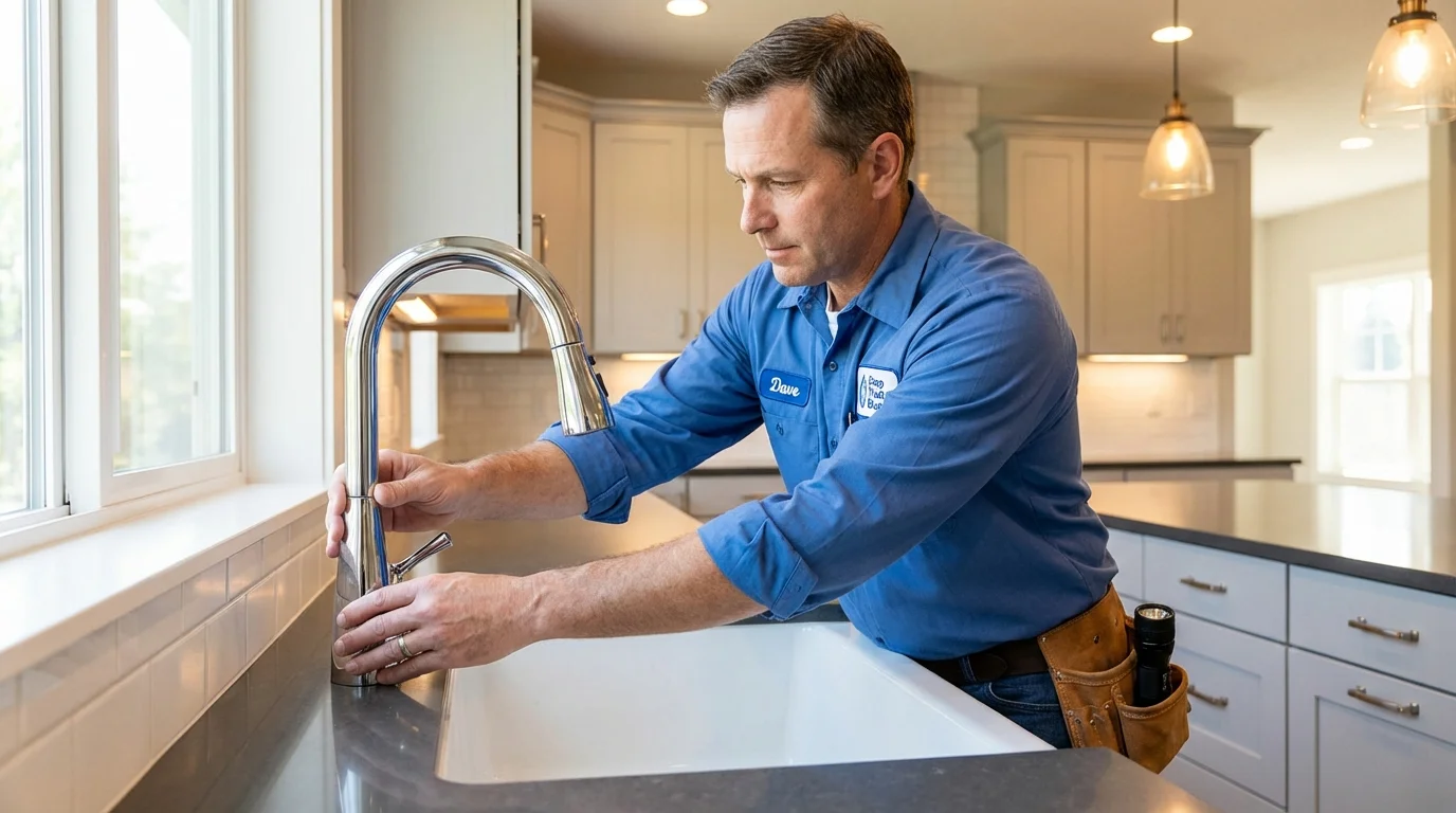 Kitchen faucet installation by Johns Plumbing LLC in Morgantown